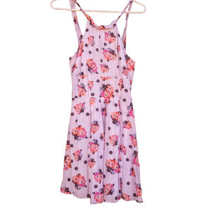 Free People Halter Floral Polka Dot Dress Mini Above the Knee Size 6
